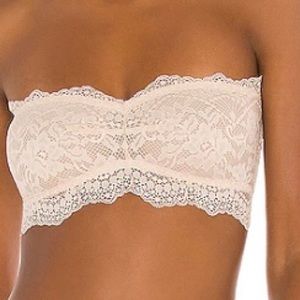 FREE PEOPLE LACEY LOOKS BANDEAU BRALETTE NUDE SIZE MEDIUM